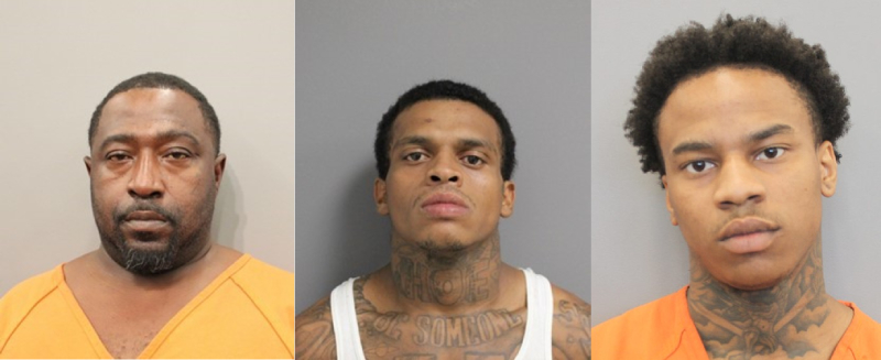 three suspects, Herman Williams III, 43, Alfred Lucious, 26, and Ahmon Hogg, 22, Police Photos.